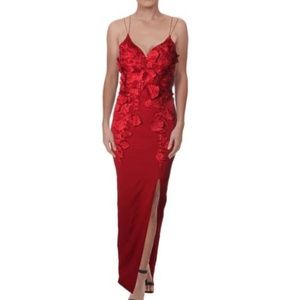Bariano Womens Lace Evening Dress-XS